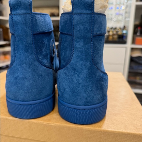 Christian Louboutin Louis Orlato Cobalt Suede Blue High Sneakers - Picture 4 of 13
